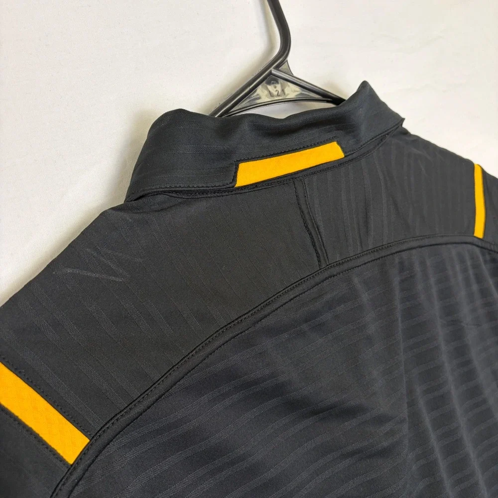Nike Appalachian State Football Polo Shirt Mens Medium Black Yellow Nike FIT DRY